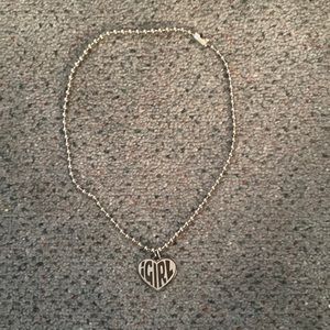 Silver Heart Necklace with metal chain